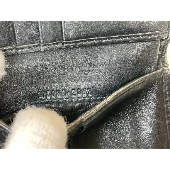 GUCCI Black Bi-fold Wallet Punching Design GG 115080 2067 - Picture 5 of 15